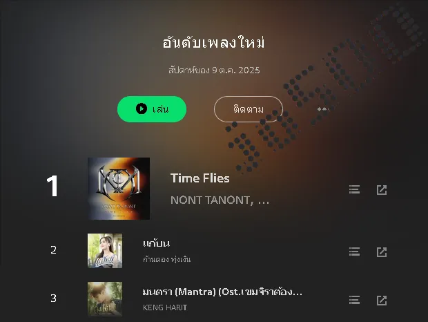 [Chart] JOOX • อันดับเพลงใหม่ (ไทย-สากล) • 09 ต.ค. 68 [320 kbps]