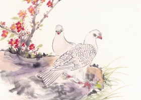 ภาพวาดภู่กันจีน สวยงามมาก ชุด สัตว์นานาชนิด 2