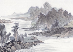 ภาพวาดภู่กันจีน สวยงามมาก ชุด  ภูมิทัศน์จีน 1