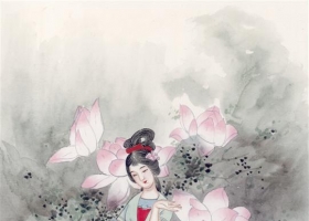 ภาพวาดภู่กันจีน สวยงามมาก ชุด สตรีจีน 1